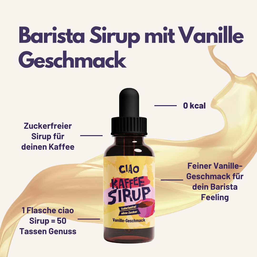 Barista Sirup mit Vanille-Geschmack - ohne Kalorien & zuckerfrei