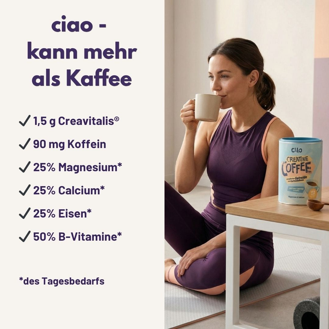 Longevity Instantkaffee mit Kreatin, Magnesium & Calcium
