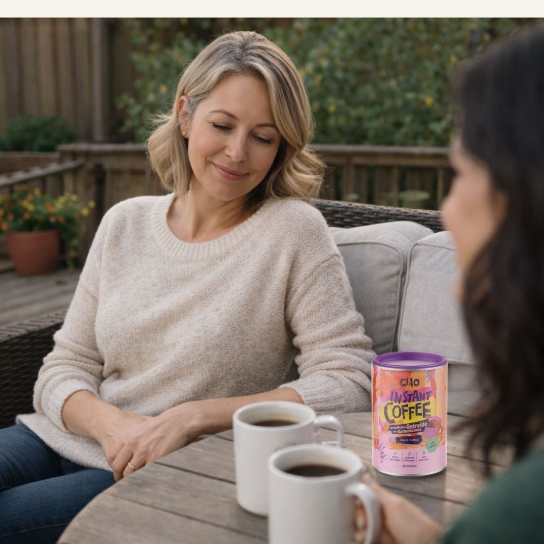 Instantkaffee aus europäischem Getreide (koffeinfrei) - magenschonender, mit Vitamin-B-Komplex + Eisen