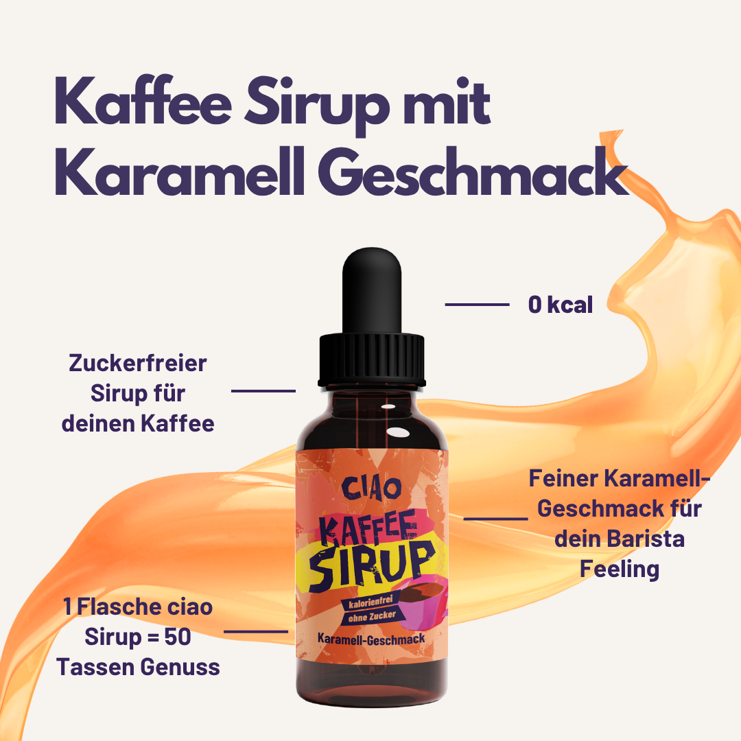 Kaffee Sirup mit Karamell-Geschmack - ohne Kalorien & zuckerfrei