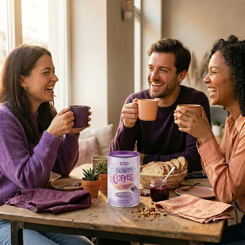 Beauty Instantkaffee mit Kollagen, Hyaluronsäure, Biotin, Zink & Selen