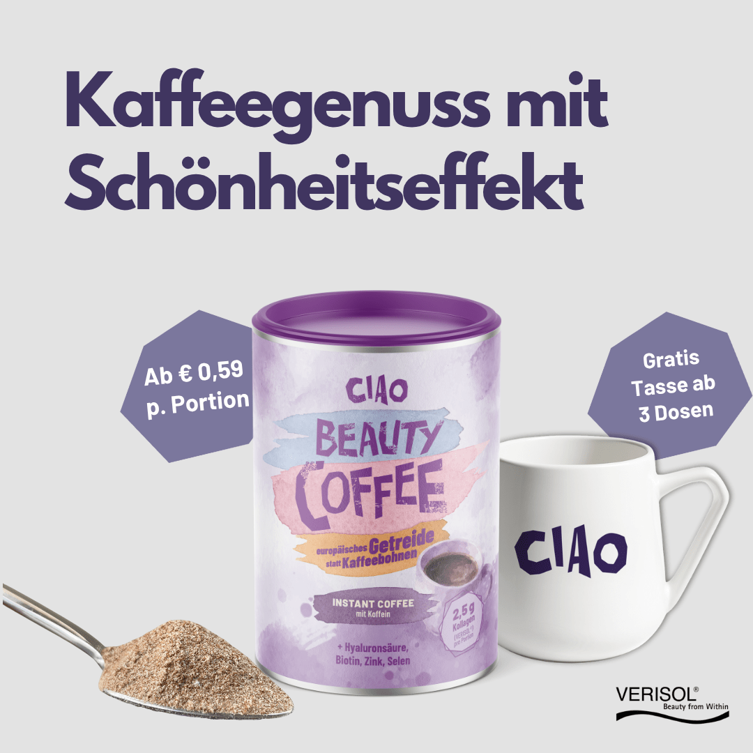 Beauty Coffee mit Kollagen, Hyaluronsäure & Vitaminen - ciao coffee