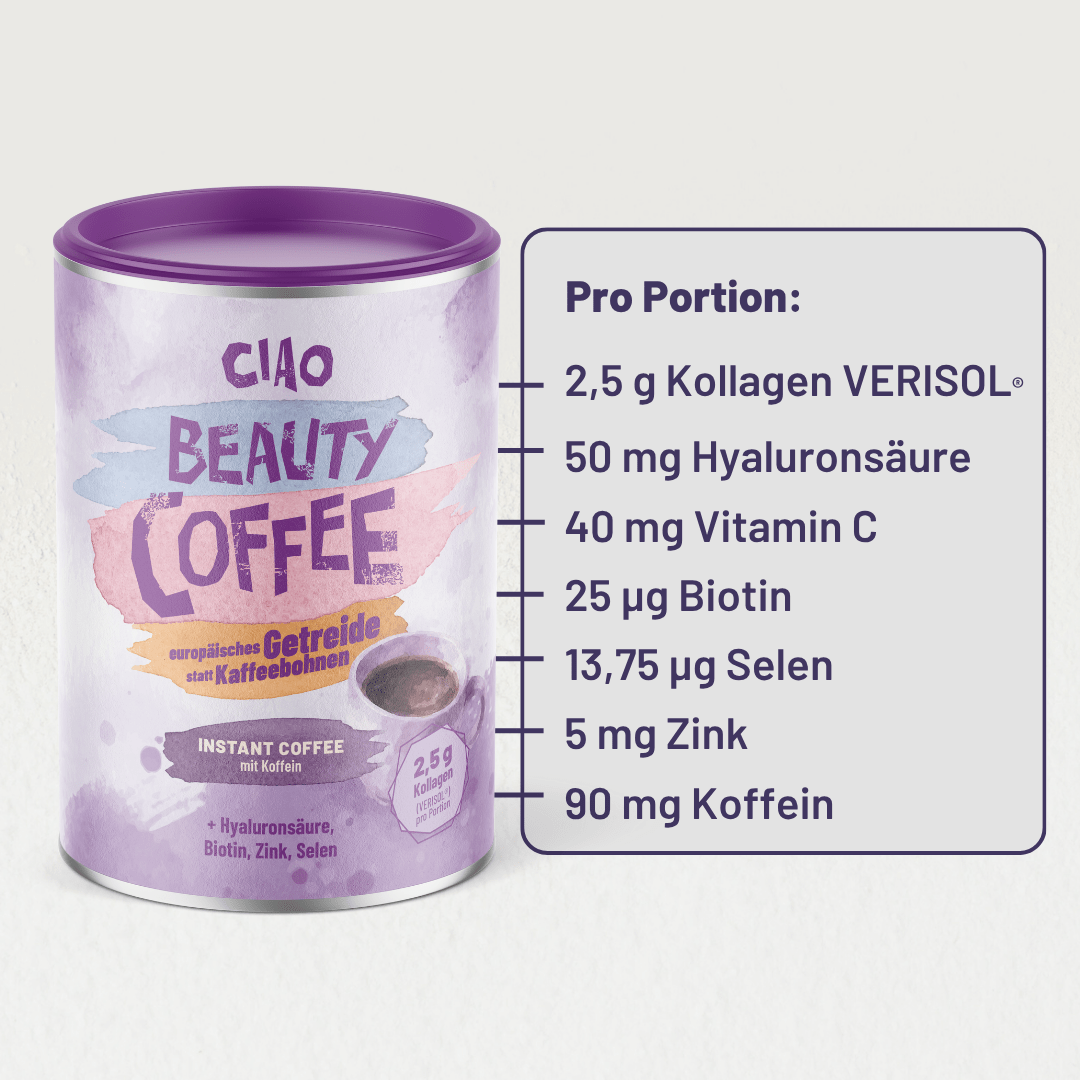 Beauty Coffee mit Kollagen, Hyaluronsäure & Vitaminen - ciao coffee
